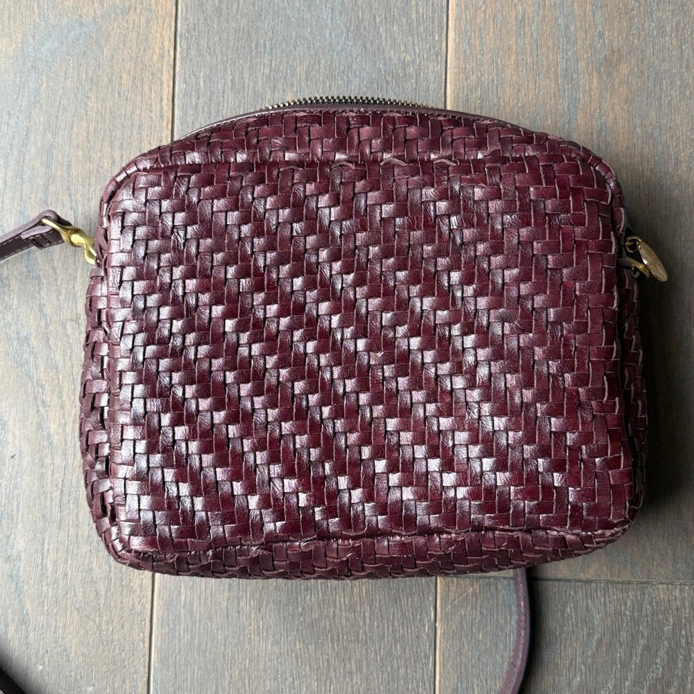 Clare V plum woven Midi Sac